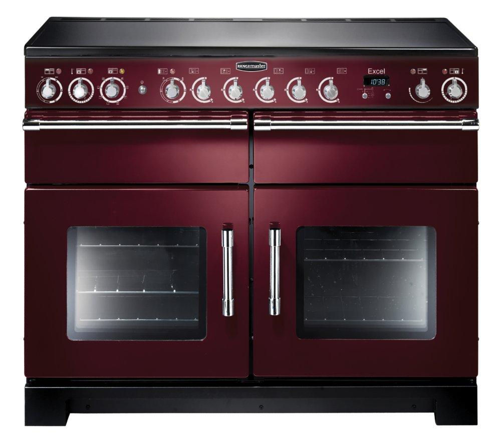 RANGEMASTER Excel 110 Electric Ceramic Range Cooker - Cranberry & Chrome, Cranberry