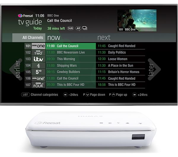 HUMAX HDR-1100S W Freesat HD Smart Digital TV Recorder - 1 TB, Silver