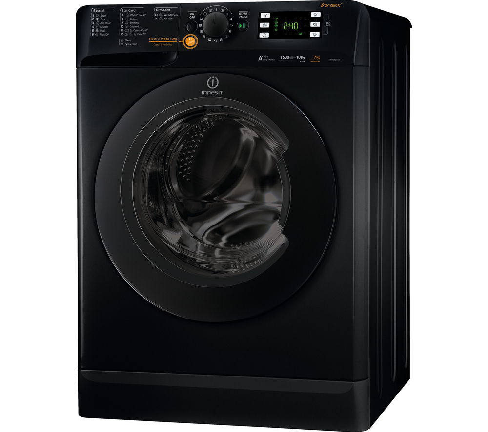 Indesit Washer Dryer Innex XWDE751480XS  - Black, Black