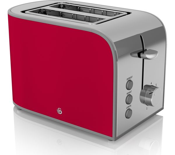 SWAN Retro ST17020RN 2-Slice Toaster - Red, Red