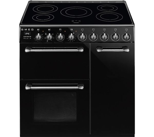 SMEG Blenheim BM93IBL 90 cm Electric Induction Range Cooker - Black, Black