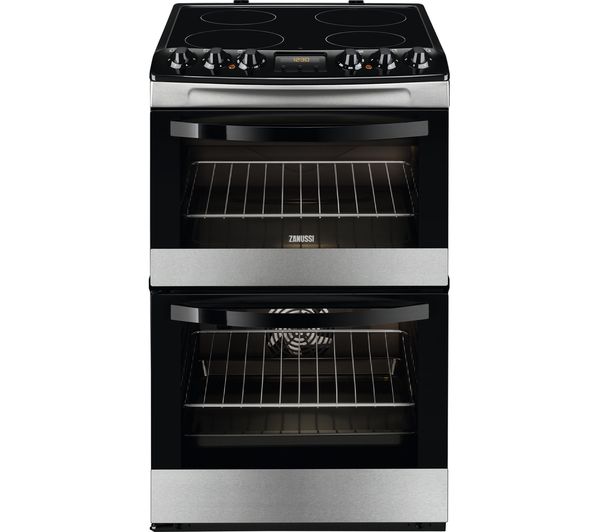 ZANUSSI ZCV48300XA 55 cm Electric Ceramic Cooker - Stainless Steel & Black, Stainless Steel