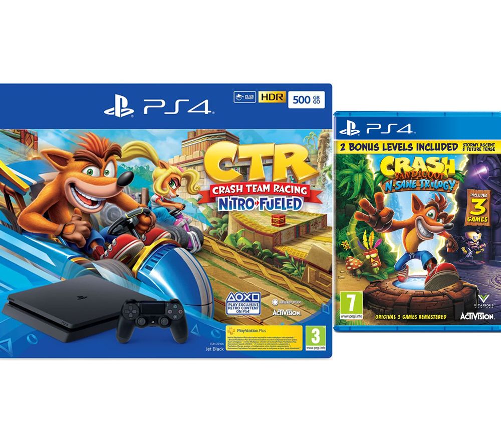 SONY PlayStation 4 with Crash Team Racing & Crash Bandicoot N Sane Trilogy Bundle - 500 GB