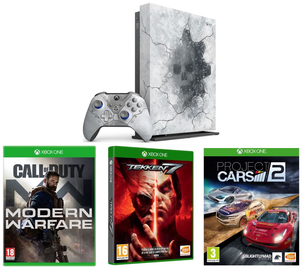 MICROSOFT Limited Edition Gears 5 Xbox One X, Call of Duty: Modern Warfare, Project Cars 2 & Tekken 7 Bundle, Crimson