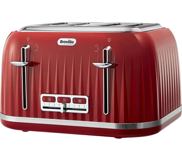 BREVILLE Impressions VTT783 4-Slice Toaster - Venetian Red, Red