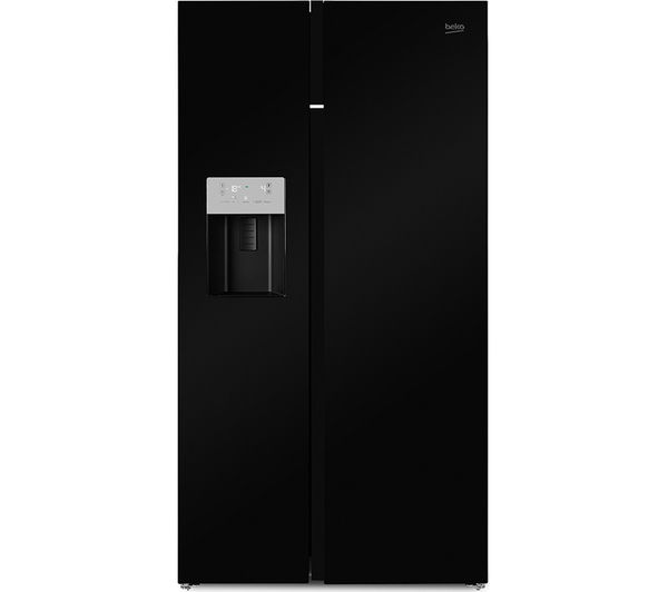 BEKO Pro ASGN542B American-Style Fridge Freezer - Black, Black