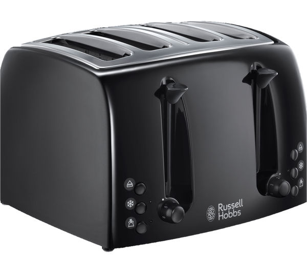 RUSSELL HOBBS Textures 21651 4-Slice Toaster - Black, Black