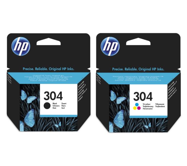 HP Combo Original 304 Tri-colour & Black Ink Cartridges - Twin Pack, Black & Tri-colour