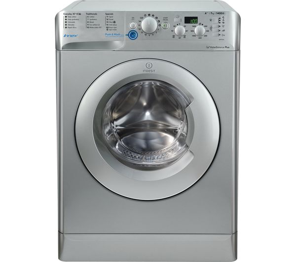 INDESIT Innex BWD 71453 S Washing Machine - Silver, Silver