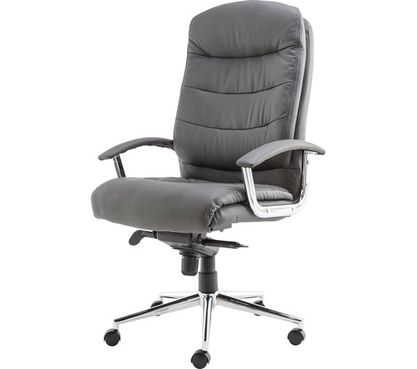 ALPHASON Empire AOC8218GRY Leather Tilting Executive Chair - Grey, Grey