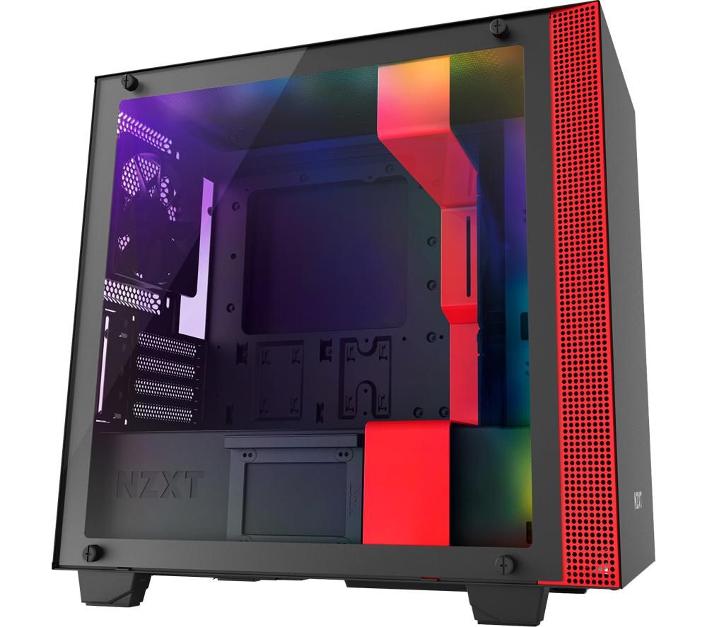 NZXT H400i Micro-ATX Mid-Tower PC Case - Black & Red, Black