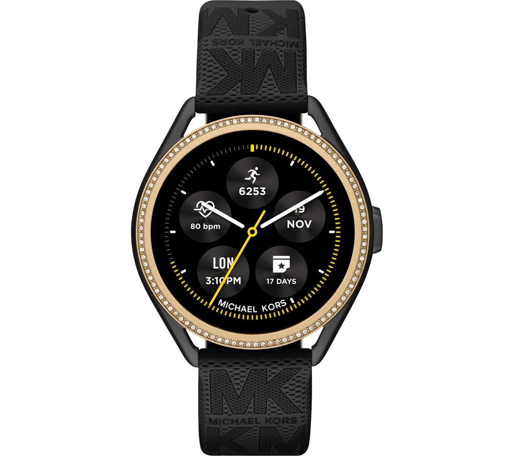 MICHAEL KORS MKGO Gen 5E MKT5118 Smartwatch - Black & Gold, Silicone Strap, Black