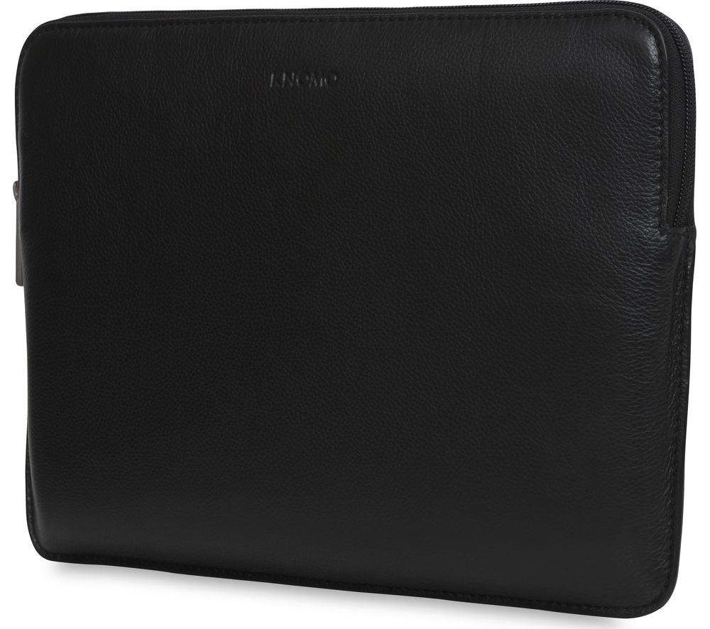 KNOMO 45-101-BLK 13" Leather Laptop Sleeve - Black, Black