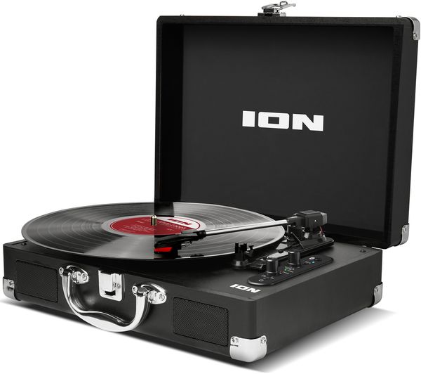 ION Vinyl MotION Air Portable Bluetooth Turntable - Black, Black