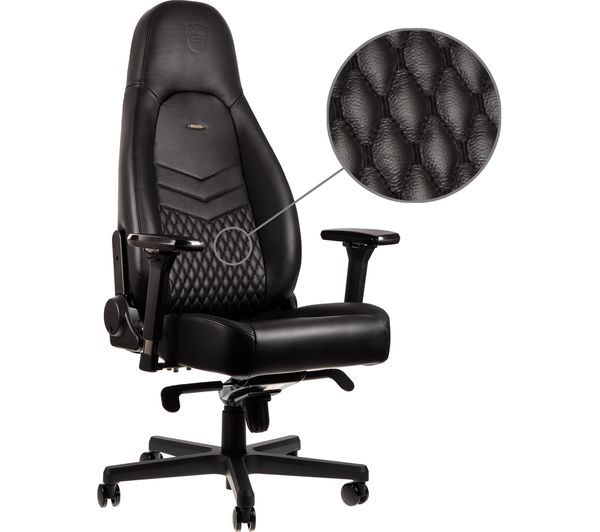 NOBLE CHAIRS ICON Leather Gaming Chair - Black, Black