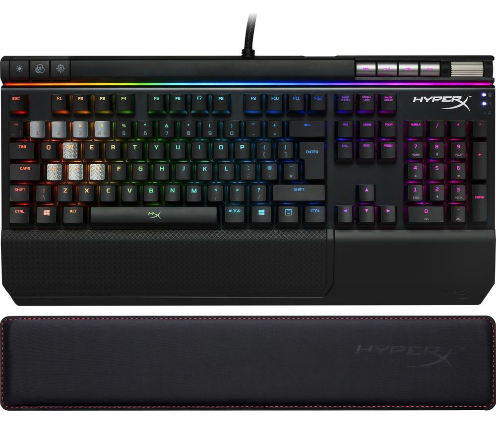 HYPERX Alloy Elite RGB Mechanical Gaming Keyboard & Wrist Rest Bundle, Red