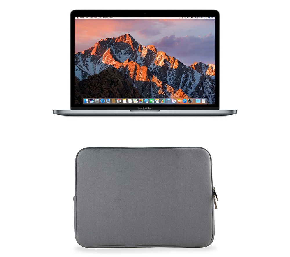 APPLE MacBook Pro 13" & G13LSGY16 13" Laptop Sleeve Bundle - Space Grey, 128 GB SSD, Grey