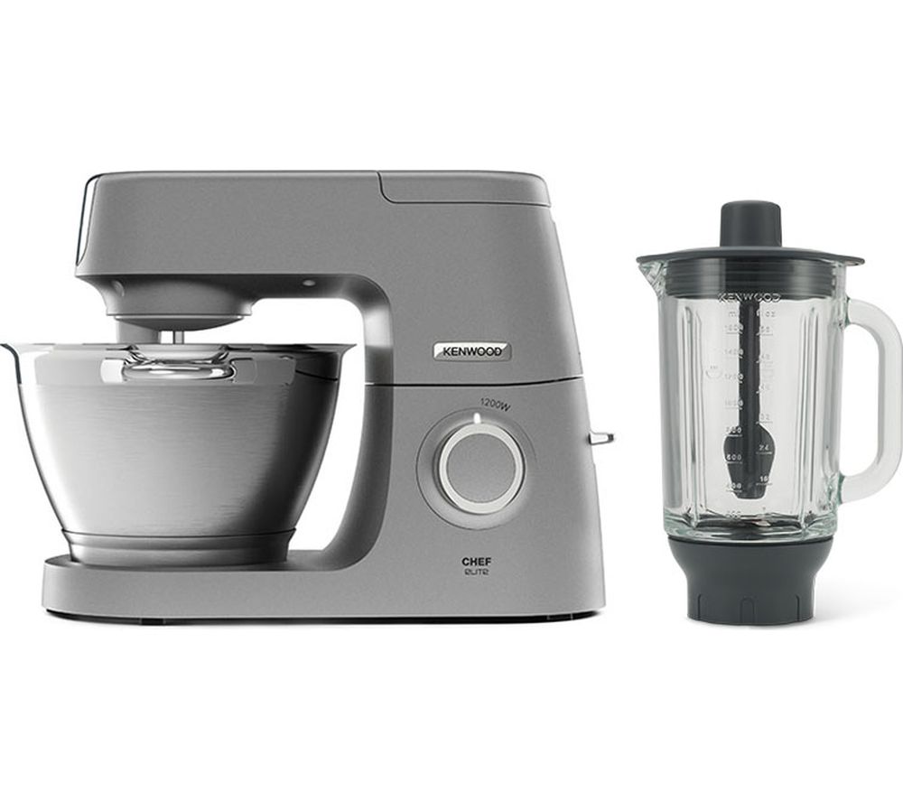 KENWOOD Chef Elite KVC5320S Stand Mixer with Glass Blender - Silver, Silver