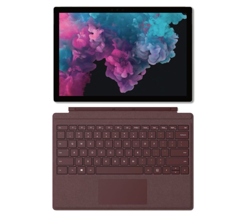 MICROSOFT 12.3" Intel® Core™ i5 Surface Pro 6 & Burgundy Typecover Bundle - 256 GB SSD, Platinum