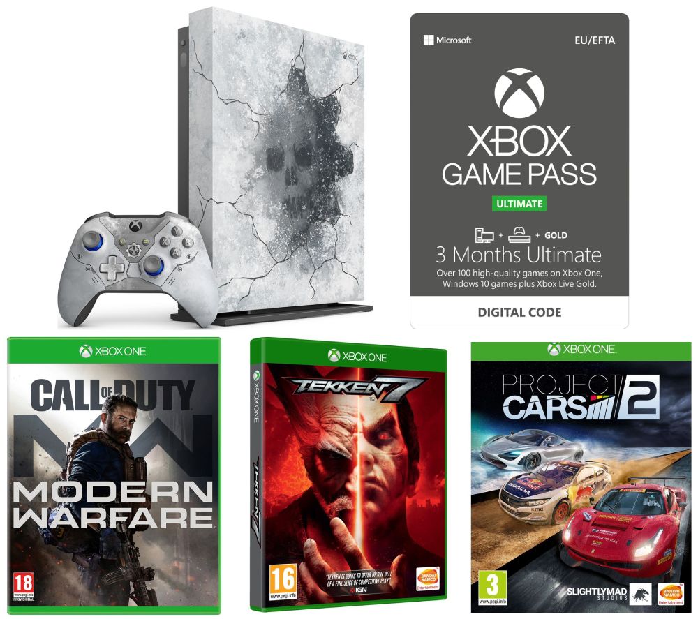 MICROSOFT Limited Edition Gears 5 Xbox One X, Call of Duty: Modern Warfare, Project Cars 2, Tekken 7 & Game Pass Ultimate Bundle, Crimson