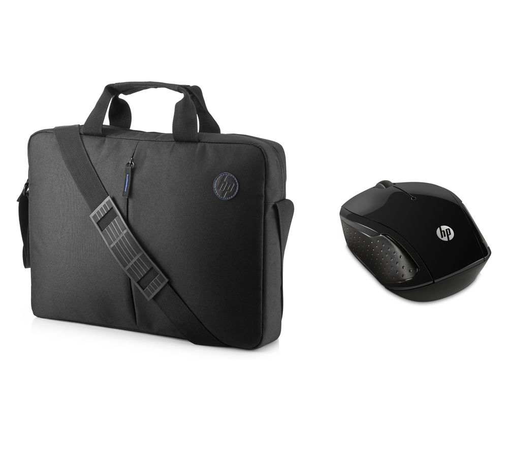 HP 15.6" Focus Topload Laptop Case & Wireless Mouse 200 Bundle - Black, Black