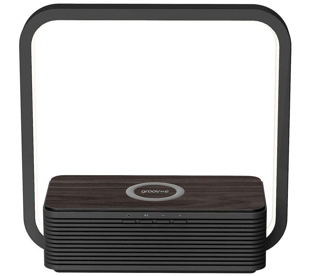 GROOV-E Aura LED Desk Lamp, Wireless Charging Pad & Bluetooth Speaker - Black, Black
