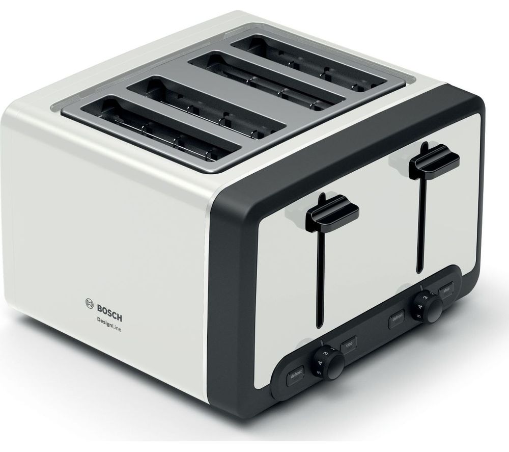 BOSCH DesignLine TAT5P441GB 4-Slice Toaster  White, White