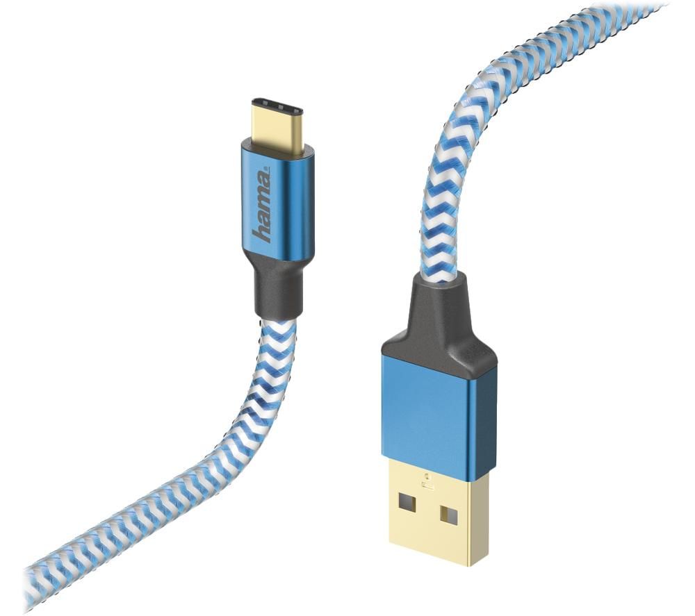 HAMA Prime Line Reflective USB to USB Type-C Cable - 1.5 m, Blue