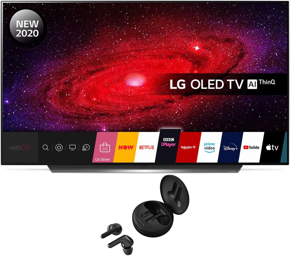 55" LG OLED55CX6LA  Smart TV & Wireless Bluetooth Earphones Bundle