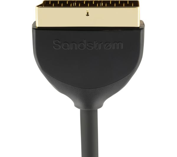 SANDSTROM AV Black Series Scart Cable - 3 m, Black