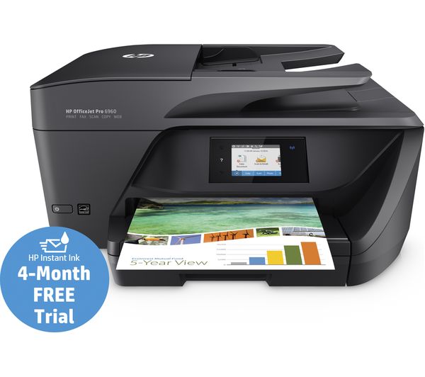 HP Officejet Pro 6960 All-in-One Wireless Inkjet Printer with Fax, Black