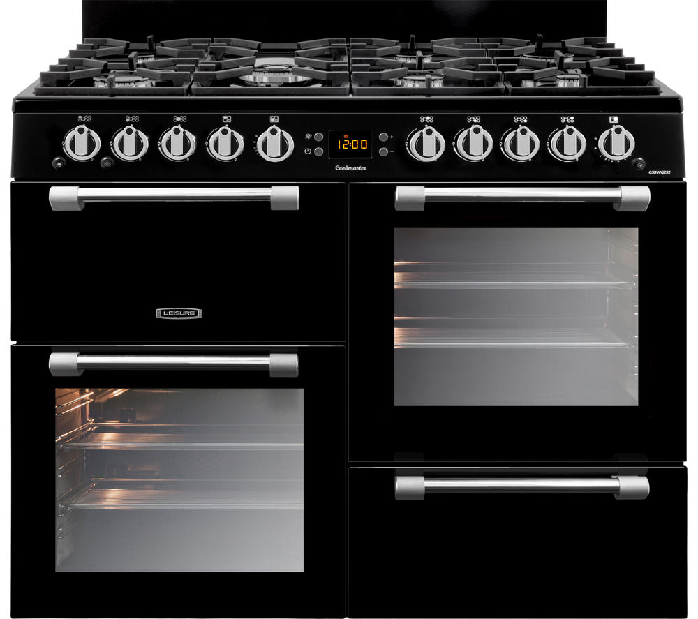 LEISURE Cookmaster CK100G232K 100 cm Gas Range Cooker - Black & Chrome, Black