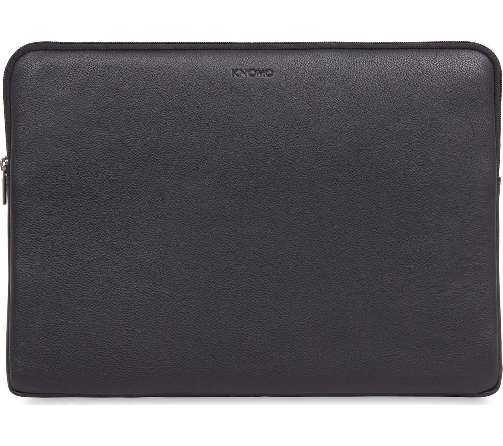 KNOMO 45-102-BLK 15" Leather Laptop Sleeve - Black, Black