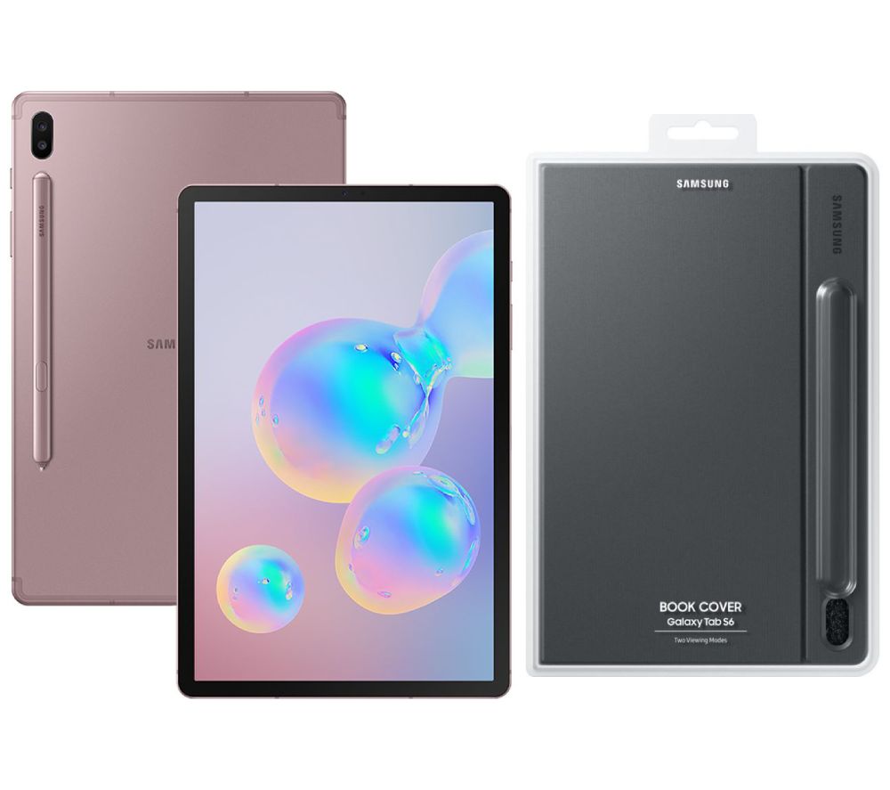 SAMSUNG Galaxy Tab S6 10.5" Tablet & Galaxy Tab S6 Cover Bundle - 128 GB, Rose Blush, Pink