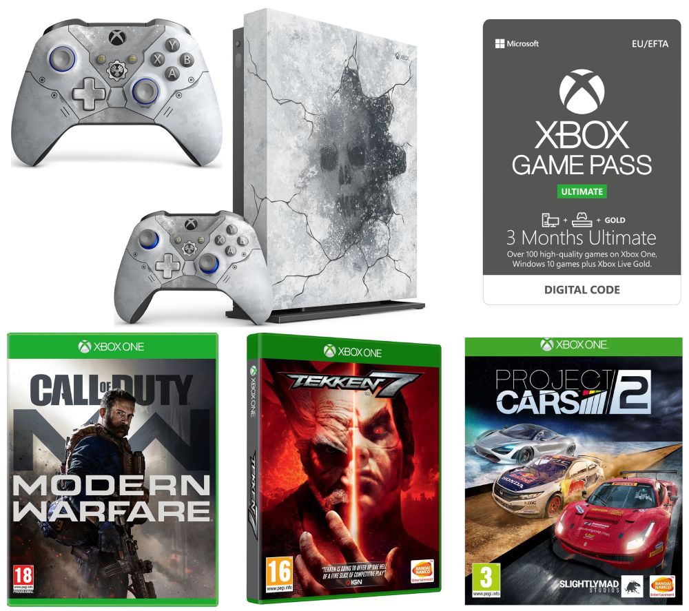 MICROSOFT Limited Edition Gears 5 Xbox One X, Limited Edition Controller, Call of Duty: Modern Warfare, Project Cars 2, Tekken 7 & Game Pass Ultimate Bundle, Crimson