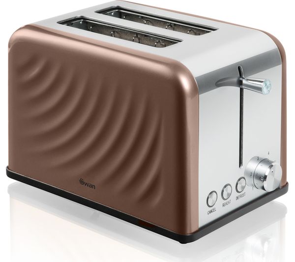 SWAN ST19010TWN 2-Slice Toaster - Copper Twist, Brown