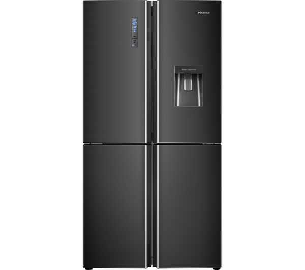 HISENSE RQ689N4WF1 Fridge Freezer - Black Steel, Black