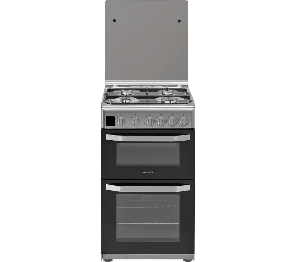HOTPOINT HD5G00CCSS 50 cm Gas Cooker - Silver, Silver