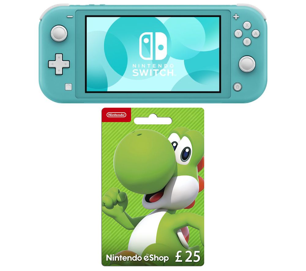 NINTENDO Switch Lite & eShop £25 Gift Card Bundle - Turquoise, Turquoise