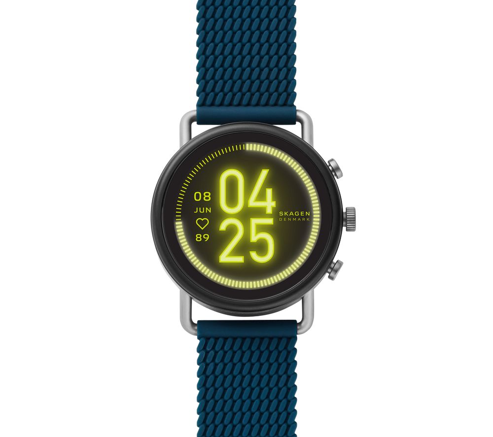 SKAGEN Falster 3 SKT5203 Smartwatch - Blue, Silicone Strap, 42 mm, Silver/Grey,Blue