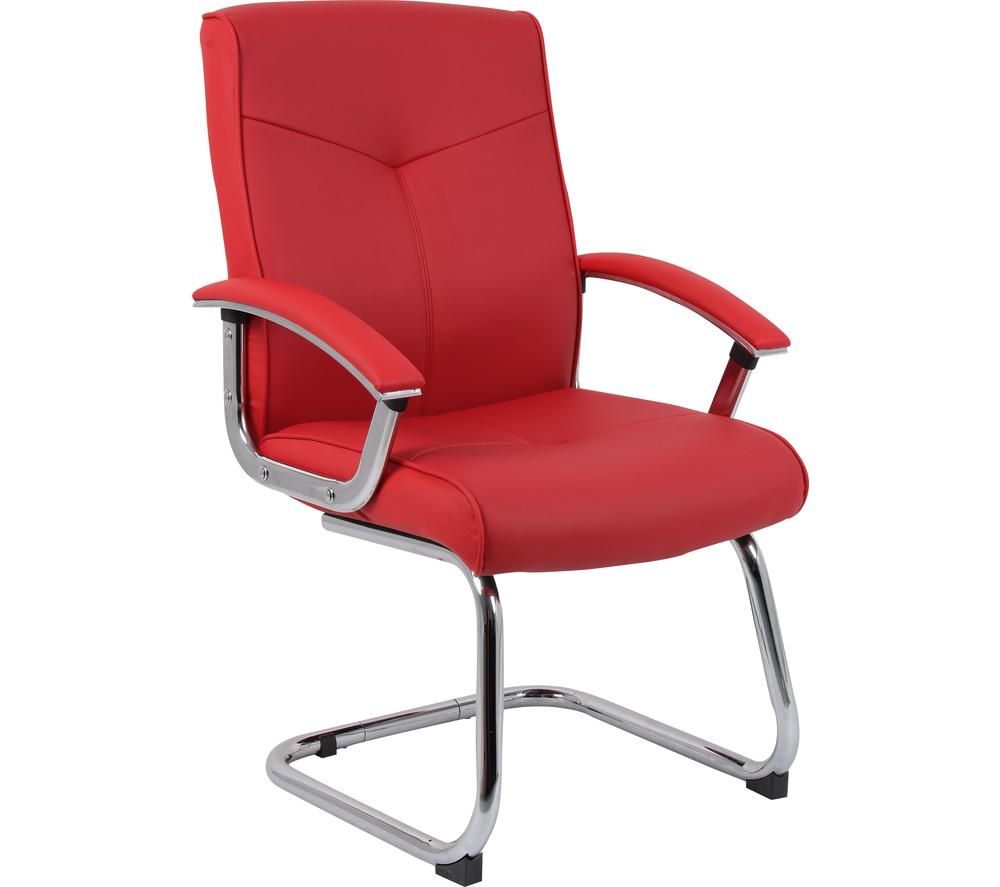 TEKNIK Hoxton Leather Visitor Chair - Red, Red