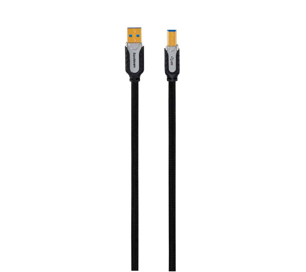 SANDSTROM SUSB18M12 USB 2.0 A to B Cable - 1.8 m, Gold