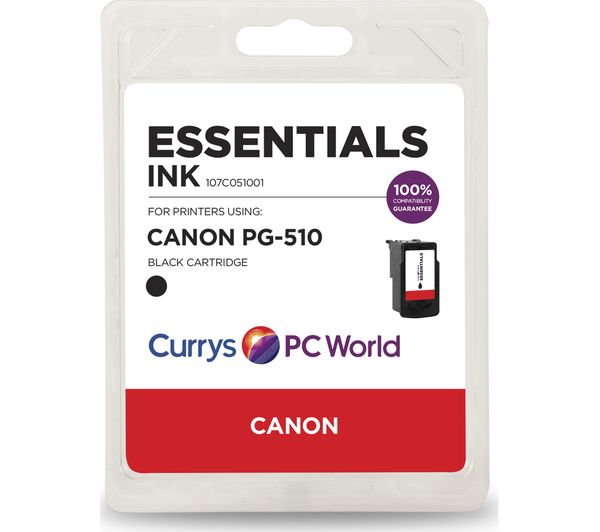 ESSENTIALS PG-510 Black Canon Ink Cartridge, Black