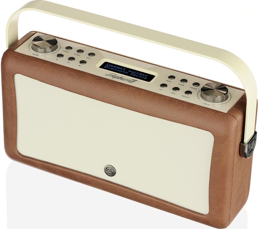 VQ Hepburn Mk II Portable DAB Bluetooth Clock Radio - Brown, Brown