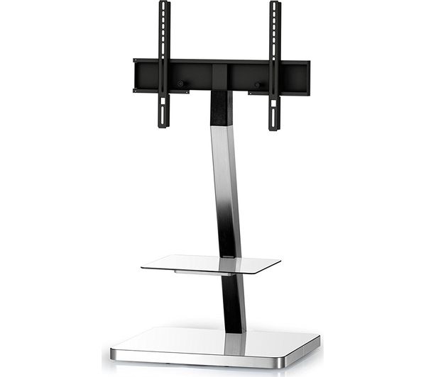 SONOROUS PL2710-WHT-SLV 600 mm TV Stand with Bracket - White & Silver, White