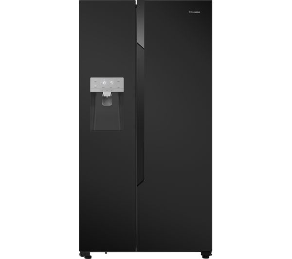 HISENSE American-Style Fridge Freezer Black RS694N4TB1, Black