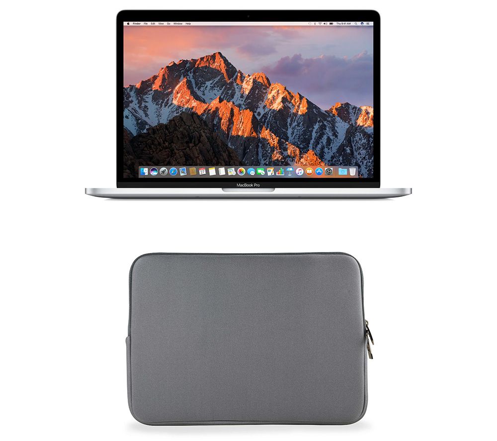 APPLE MacBook Pro 13" with Touch Bar & G13LSGY16 13" Laptop Sleeve Bundle - Silver, 256 GB SSD, Silver