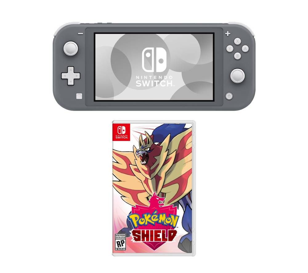 Nintendo Switch Lite & Pokemon Shield Bundle - Grey, Grey