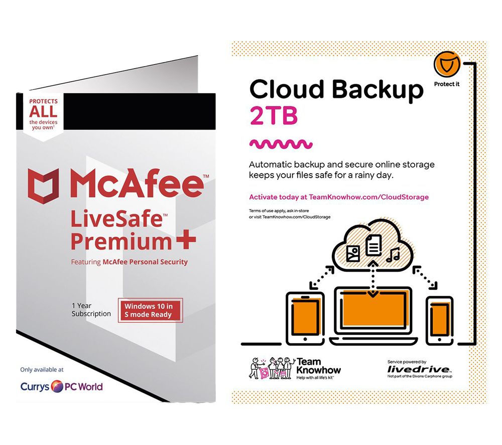 MCAFEE LiveSafe Premium & Knowhow 2 TB Cloud Backup Bundle