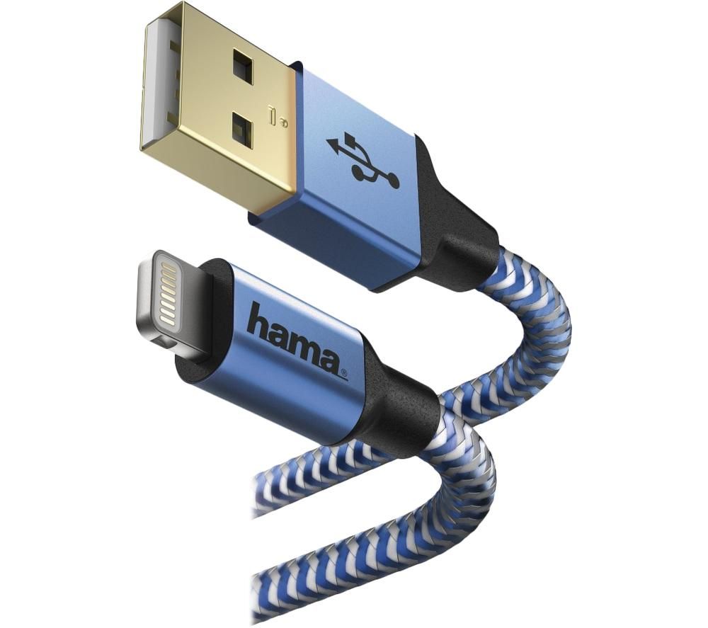 HAMA Prime Line Reflective USB to Lightning Cable - 1.5 m, Blue